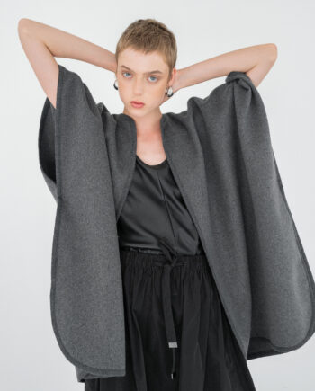 MILLA GREY WOOL BLEND CAPE