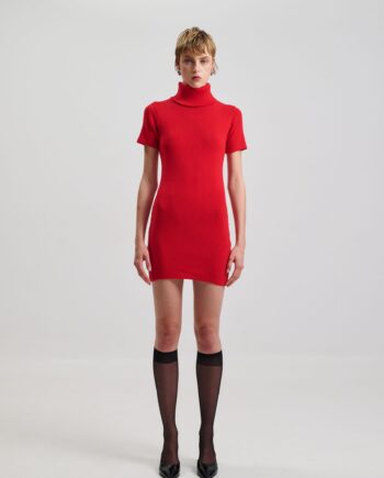 Combos Dress Turtleneck Ribbed Mini Dress